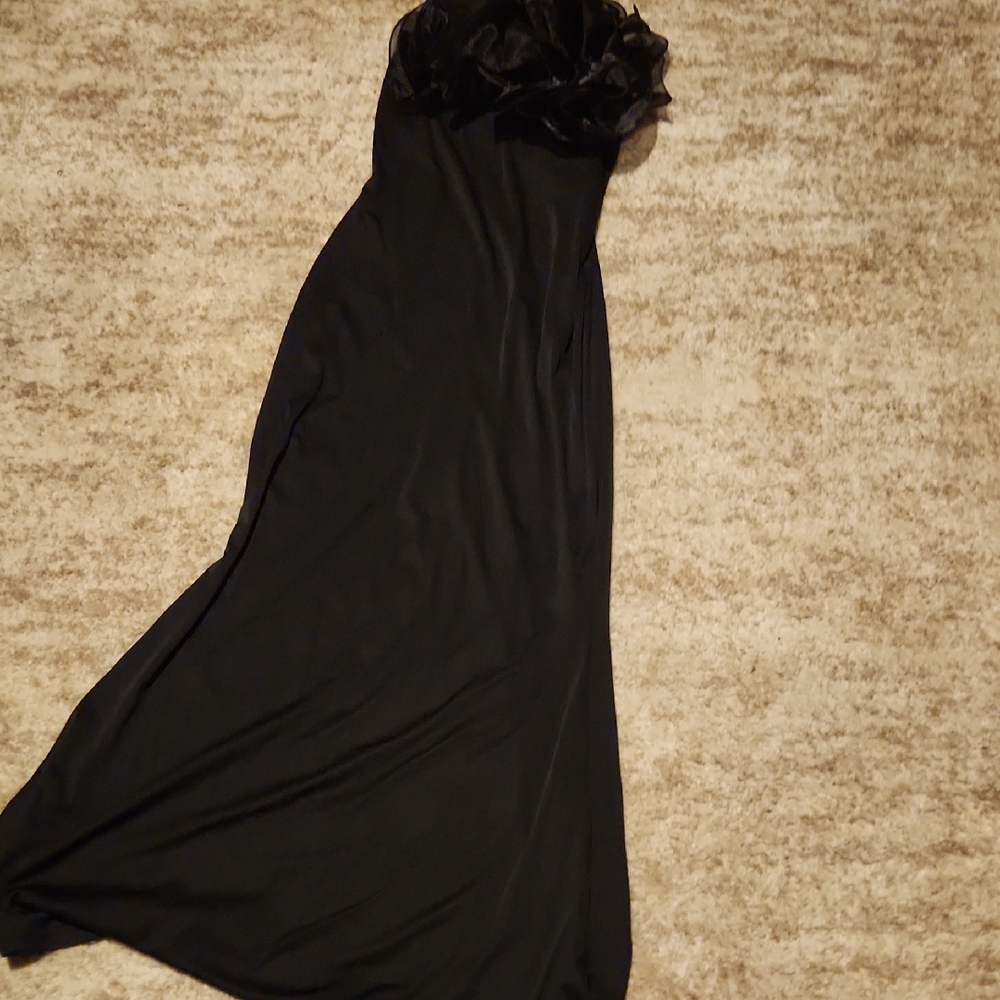 SHEIN Black Strapless Dress with Bow